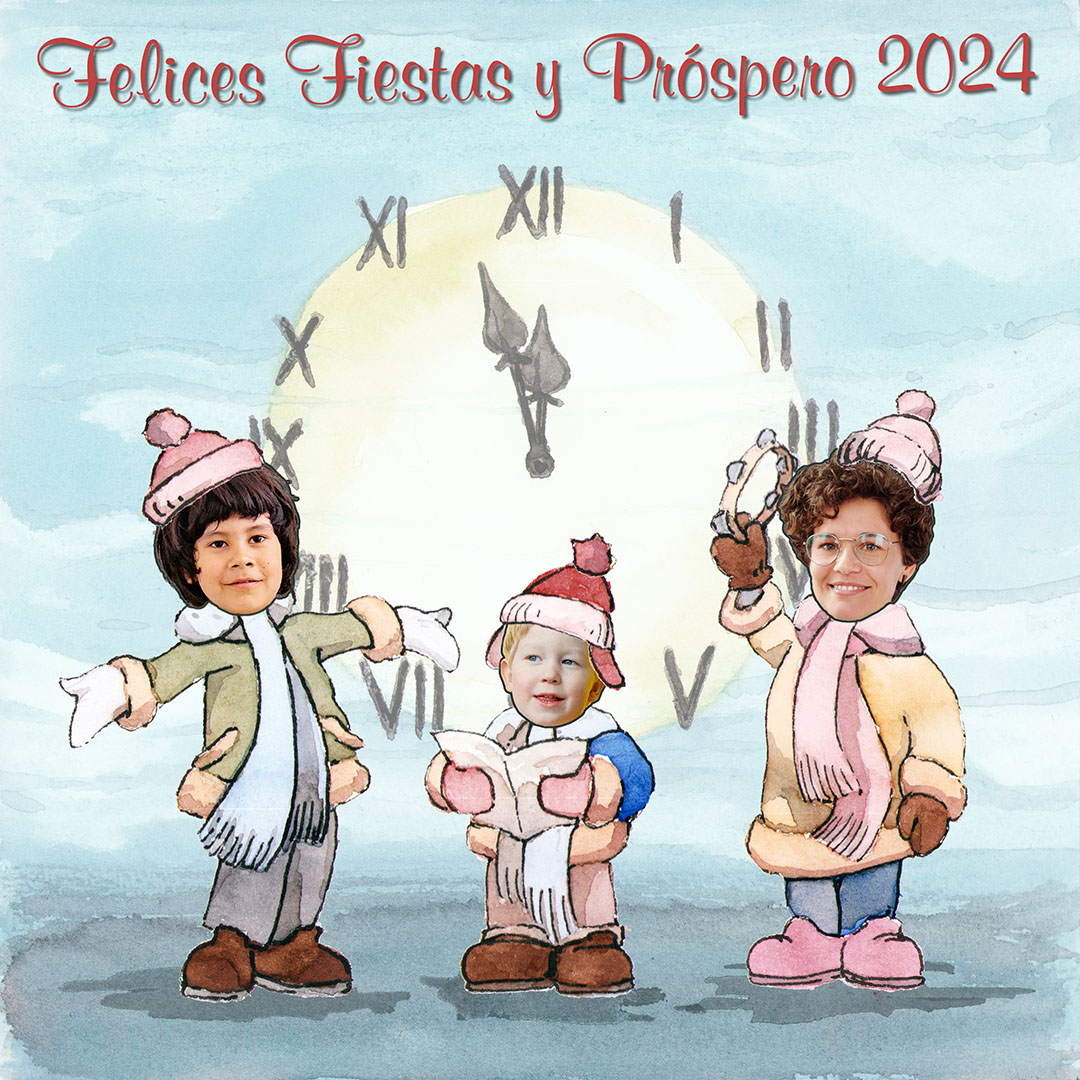 Felicitación navideña a la acuarela personalizada